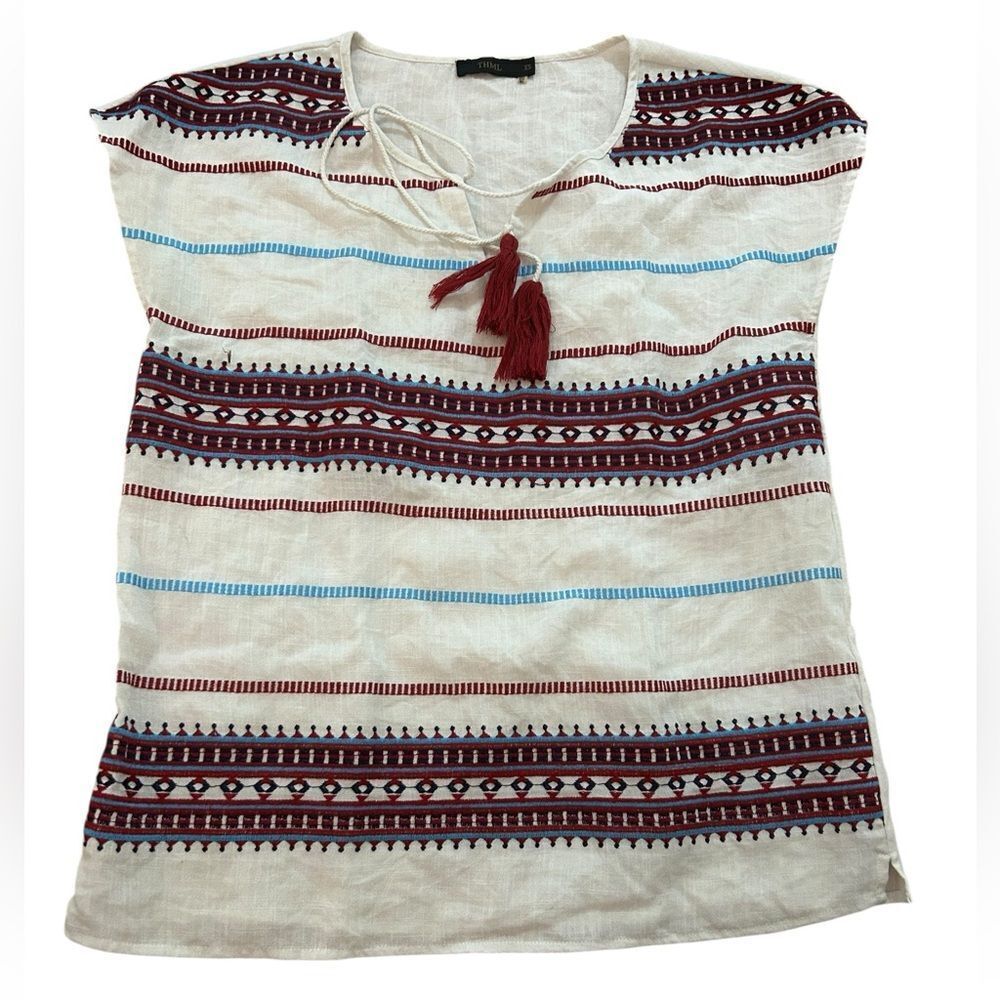 THML embroidered split neck blouse size extra small